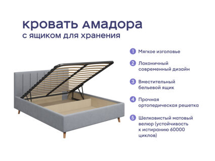 Кровать Димакс Амадора с п/м + матрас Мистер Слип Multi Line элит стронг 1472