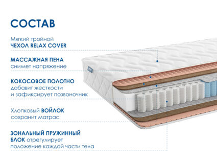 Матрас Димакс Relmas Cocos 3Zone 40