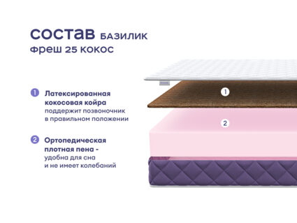 Кровать Димакс Левита с п/м + матрас Базилик Фреш 25 Кокос 1472