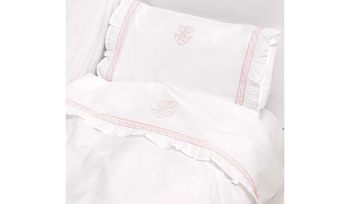 Комплект постельного белья BOVI ВЕНЗЕЛЬ белый/розовый